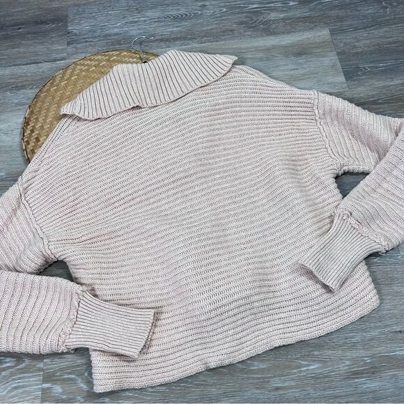 Free people marlie pullover v neck dusty pink collared oversized - Picture 5 of 9